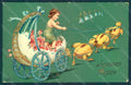 Greetings Child Boy Chick Egg Easter Relief postcard HR0577 – fronte