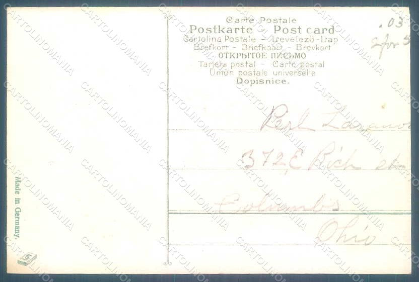Greetings New Year Child Girl Flowers Roses s.786 Relief TRIMMED postcard HR0584 – retro