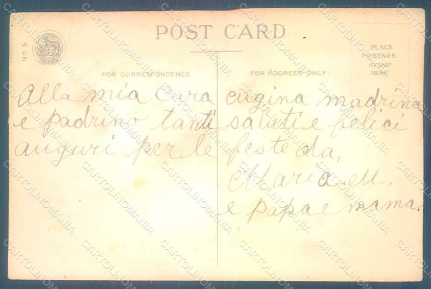 Artist Signed Clapsaddle ? Girl Christmas Greetings Relief CREASED pc HR0600 – retro