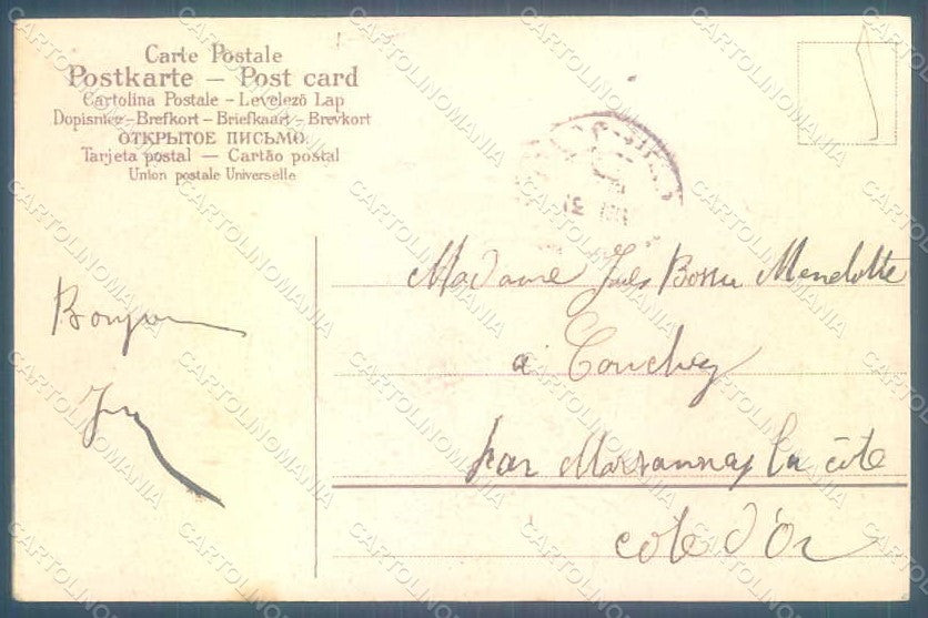 Greetings Girl Flowers Relief postcard HR0601 – retro