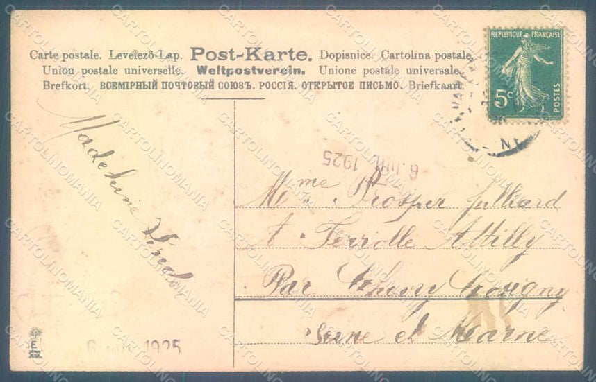 Greetings Children Child Boy Girl Myosotis s. 13701 Relief postcard HR0636 – retro