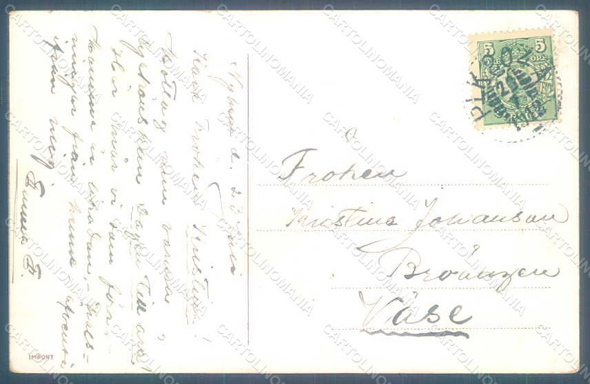 Greetings Child Girl Dog Poodle Violets Relief postcard HR0646 – retro