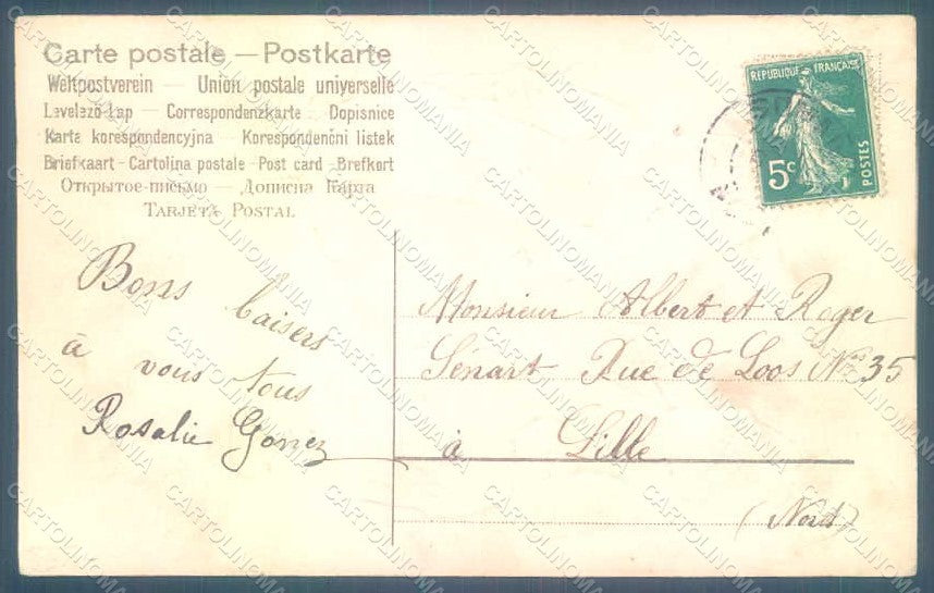 Greetings Dutch Children Child Boy Girl Relief postcard HR0667 – retro