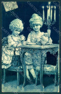 Artist Signed Children Girl Cup of Tea Relief postcard HR0672 – fronte