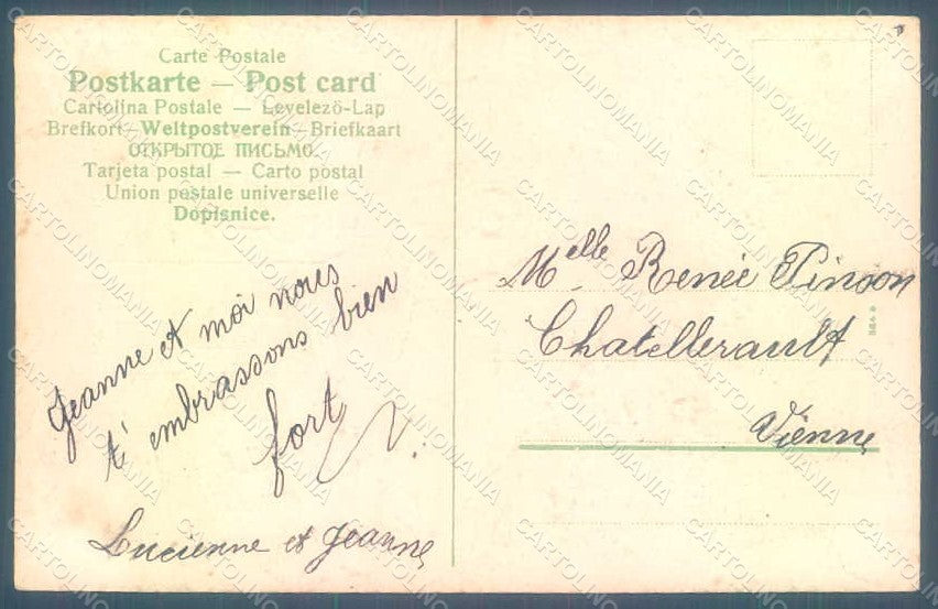 Greetings Child Girl Flowers Relief postcard HR0690 – retro
