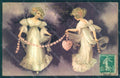Greetings Girl Valentine Dove Flowers Relief postcard HR0709 – fronte