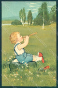 Artist Signed Flatscher Child Boy Landscape Dondorf 277 postcard HR0723 – fronte