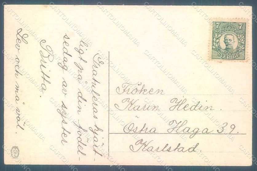 Greetings Children Child Boy Girl Kiss Meissner & Buch postcard HR0727 – retro