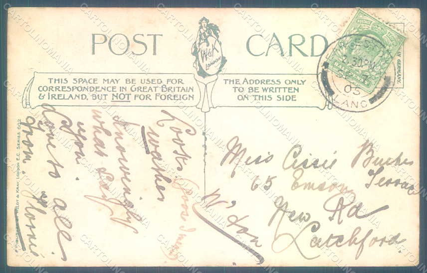 Greetings Child Girl Goose serie 602 postcard HR0728 – retro