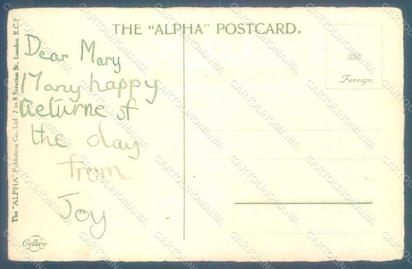 Greetings Pet Birthday Children Boy Girl Dog Cellaro 332 postcard HR0733 – retro