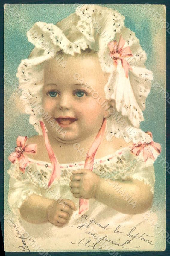 Greetings Birth Baby Girl serie 12798 postcard HR0735 – fronte