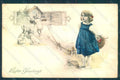 Greetings Easter Child Girl Hare serie 130 postcard HR0744 – fronte