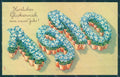 Greetings New Year 1910 Flowers Myosotis SB 2228 Relief postcard HR0759 – fronte