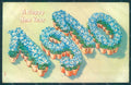 Greetings New Year 1910 Flowers Myosotis SB 2228 Relief postcard HR0760 – fronte