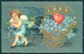 Greetings New Year 1904 Valentine Cupid Myosotis Relief postcard HR0762 – fronte