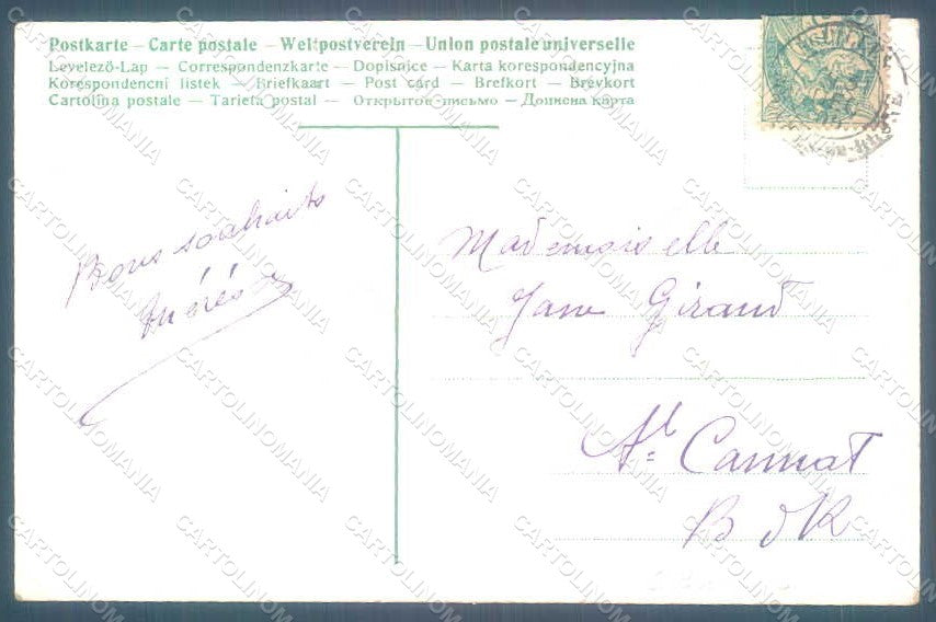 Greetings New Year 1906 Flowers Myosotis Relief postcard HR0763 – retro