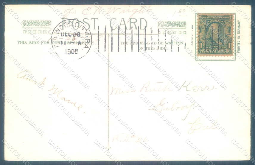 Greetings New Year 1909 Christmas Holly Relief postcard HR0771 – retro