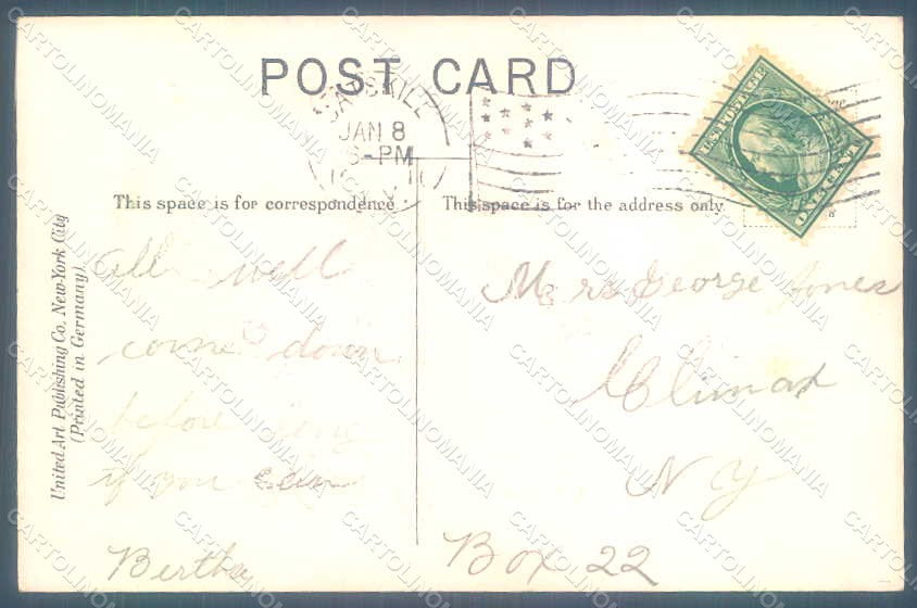 Greetings New Year 1910 Cupid Relief postcard HR0793 – retro
