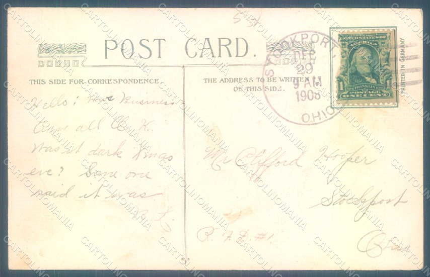 Greetings New Year 1909 Holly Relief postcard HR0796 – retro