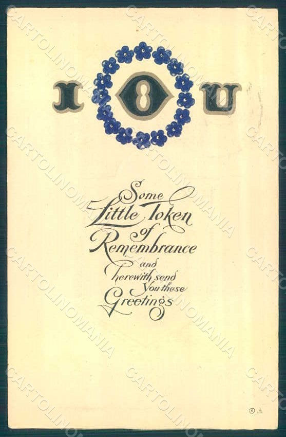 Greetings Little Token Flowers Relief postcard HR0797 – fronte