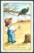 Greetings Boy Child Thanksgiving Turkey postcard HR0809 – fronte