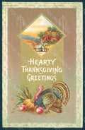 Greetings Thanksgiving Pumpkin Turkey serie 33c Relief postcard HR0811 – fronte