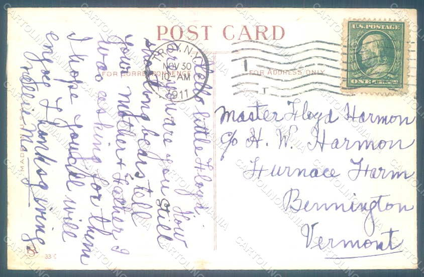 Greetings Thanksgiving Pumpkin Turkey serie 33c Relief postcard HR0811 – retro