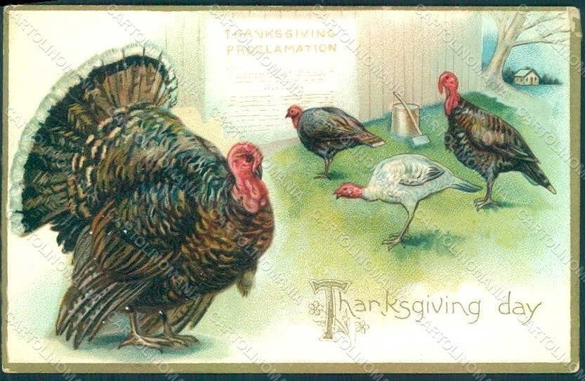 Greetings Thanksgiving Turkey Tuck 123 Relief CORNER CREASED postcard HR0813 – fronte