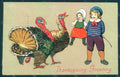 Greetings Thanksgiving Turkey Children serie 1814 Relief postcard HR0816 – fronte