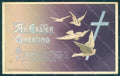 Greetings Easter Dove Cross serie 4128 Relief postcard HR0824 – fronte