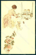 Artist Signed Fialkowska W. Children Meissner & Buch serie 1002 postcard HR0825 – fronte