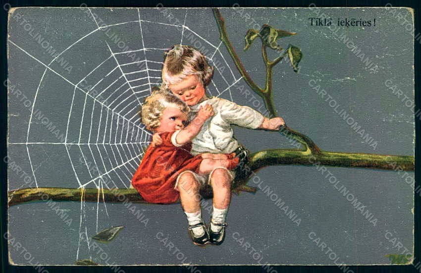 Artist Signed Fialkowska W. Children Web serie 1655 WRINKLES postcard HR0851 – fronte
