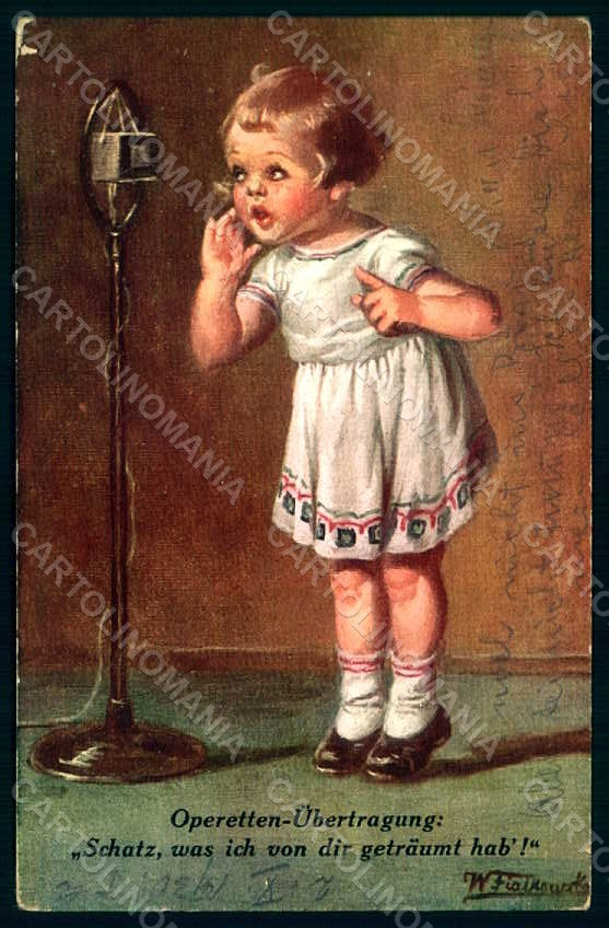 Artist Signed Fialkowska W. Girl Operetta serie 1781 WRINKLES postcard HR0871 – fronte