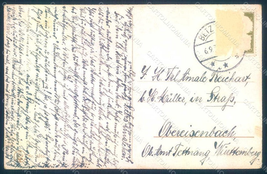 Artist Signed Fialkowska W. Girl serie 1916 CREASED postcard HR0876 – retro