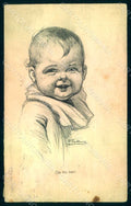 Artist Signed Fialkowska W. Child Baby serie 1192 WRINKLES postcard HR0881 – fronte