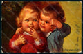 Artist Signed Fialkowska W. Children Child Boy Girl serie 1614 postcard HR0888 – fronte