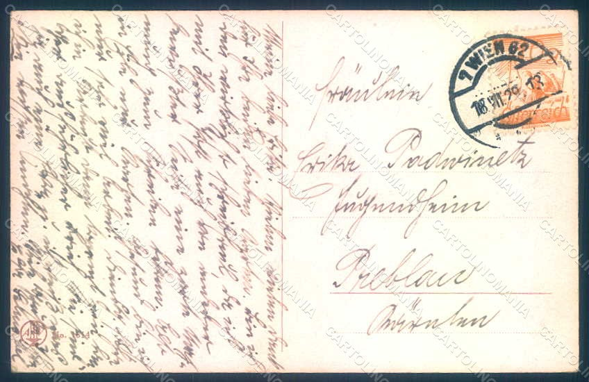 Artist Signed Fialkowska W. Children Child Boy Girl serie 1614 postcard HR0888 – retro