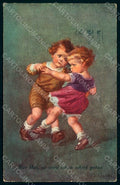 Artist Signed Fialkowska W. Children Dance serie 1333 WRINKLES postcard HR0889 – fronte