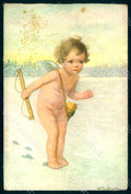 Artist Signed Fialkowska W. Cupid Eros serie 1262 TRIMMED postcard HR0913 – fronte