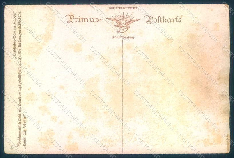 Artist Signed Fialkowska W. Cupid Eros serie 1262 TRIMMED postcard HR0913 – retro