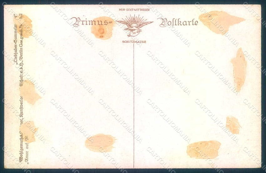 Artist Signed Fialkowska W. Cupid Eros postcard HR0914 – retro