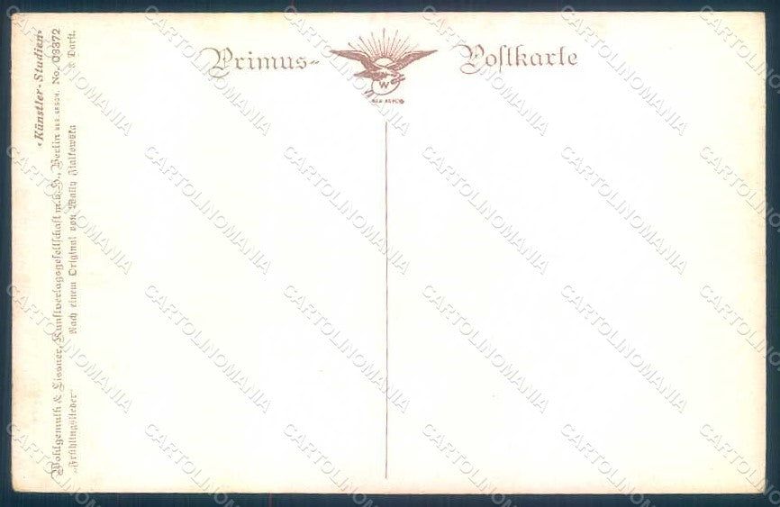 Artist Signed Fialkowska W. Child Girl Birds serie 03372 postcard HR0917 – retro