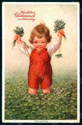 Artist Signed Fialkowska W. Child Boy serie 03355-3 WRINKLES postcard HR0918 – fronte