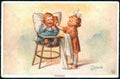 Artist Signed Fialkowska W. Children Boy Girl serie 1142 postcard HR0929 – fronte