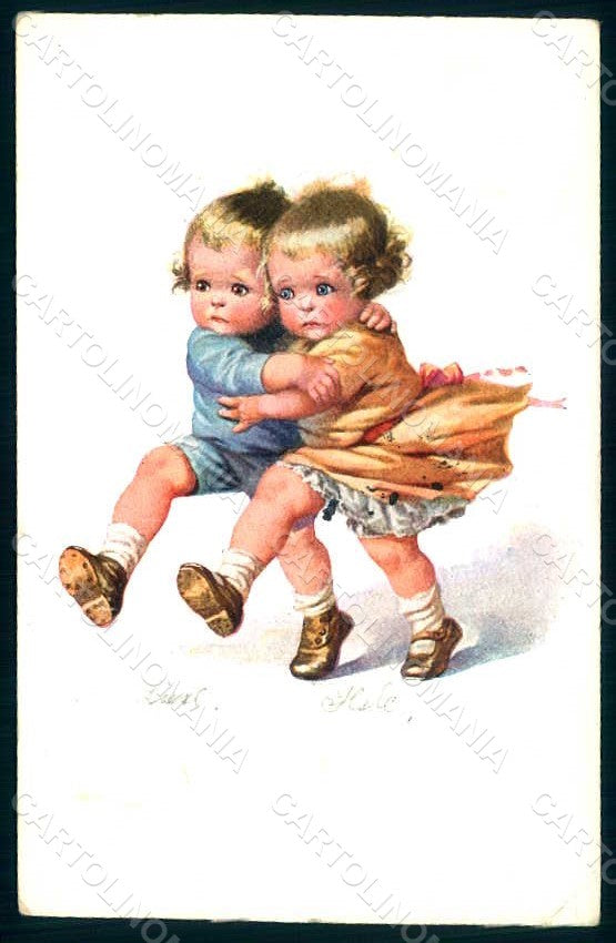 Artist Signed Fialkowska W. Children serie 714 WRINKLES postcard HR0930 – fronte