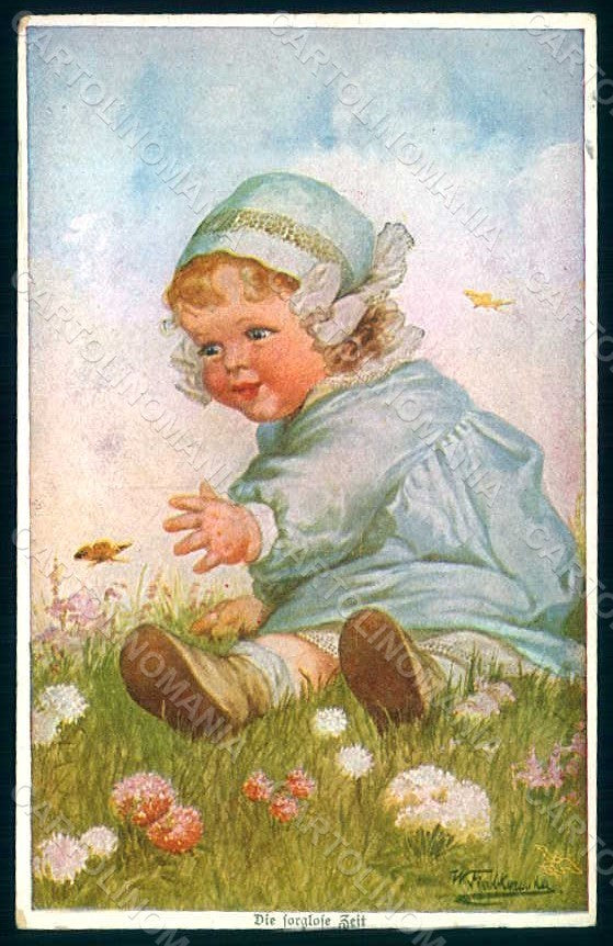 Artist Signed Fialkowska W. Girl serie 1161 postcard HR0935 – fronte