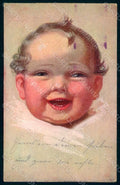 Artist Signed Fialkowska W. Child Baby serie 949 CREASED postcard HR0941 – fronte