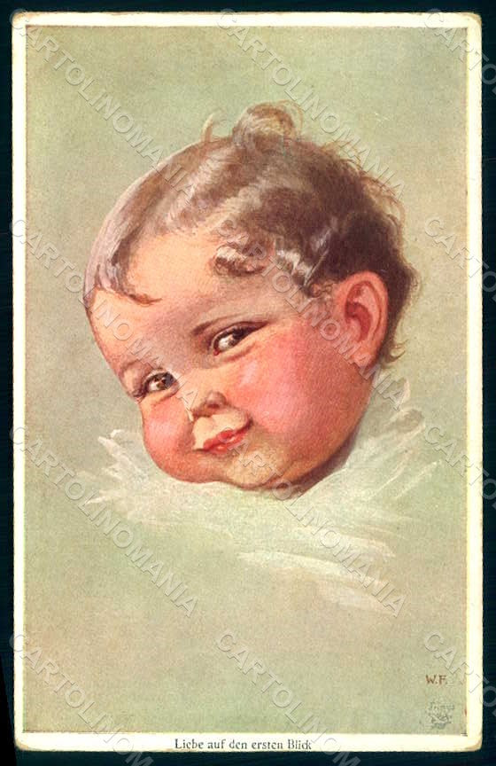 Artist Signed Fialkowska W. Child Baby serie 949a WRINKLES postcard HR0945 – fronte