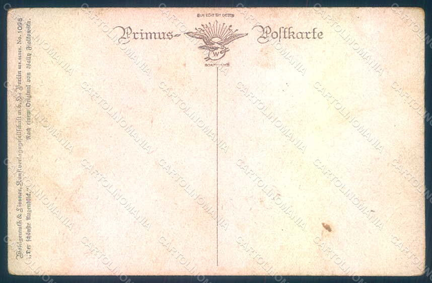 Artist Signed Fialkowska W. Children Child Boy Girl serie 1096 postcard HR0946 – retro