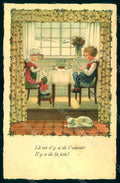 Artist Signed Ebner P. Children Cat postcard HR0976 – fronte